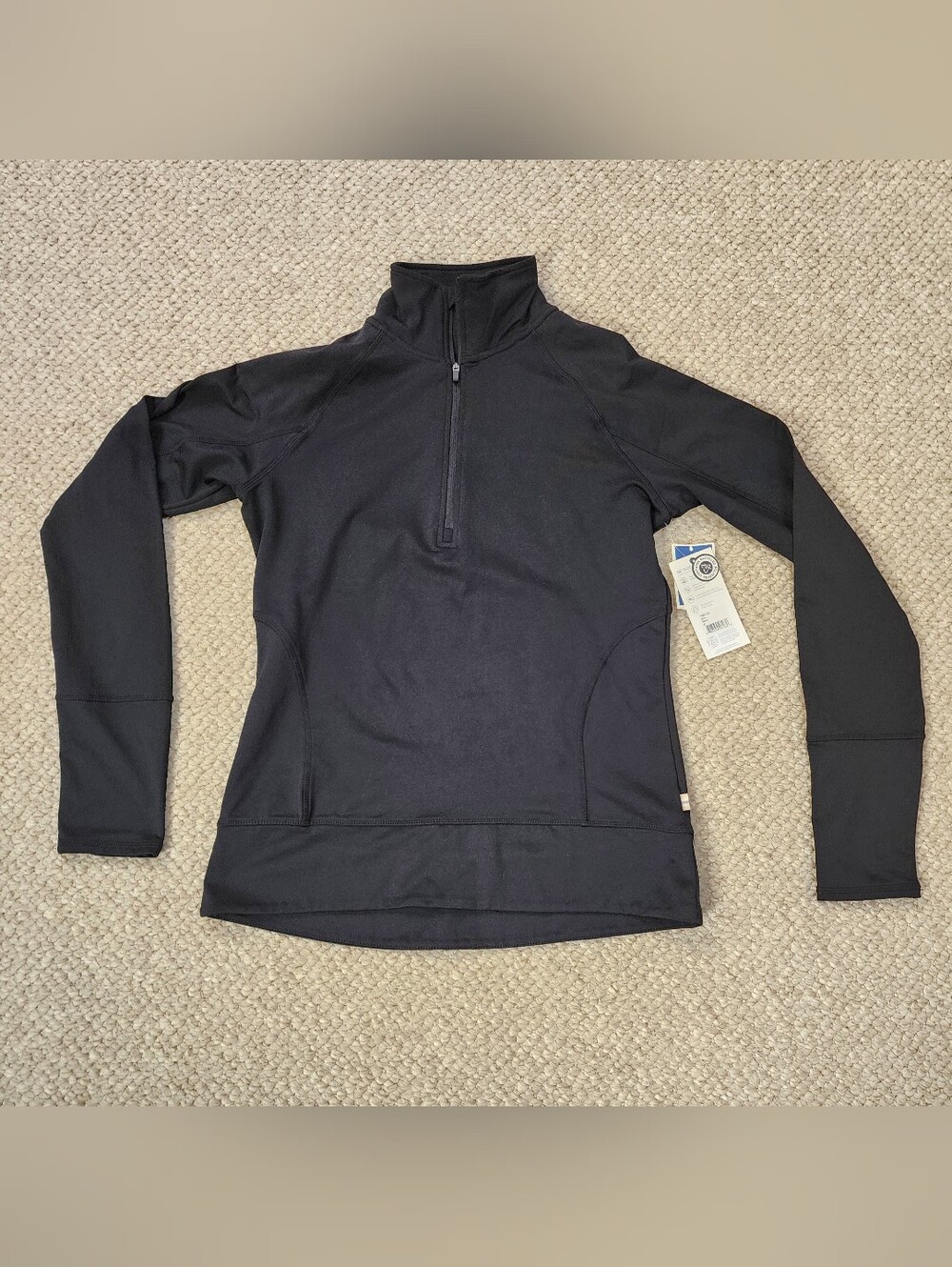 NWT Women's Mondetta Black Quarter-Zip Performance Athletic Pullover Top Sz M